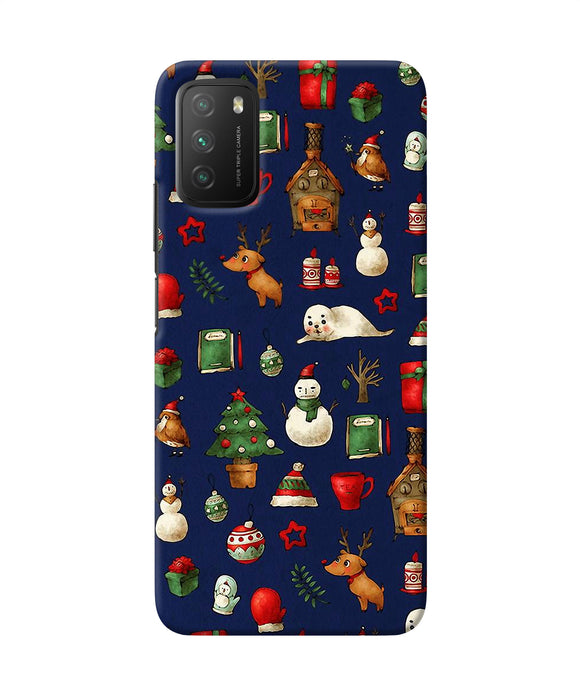 Canvas christmas print Poco M3 Back Cover