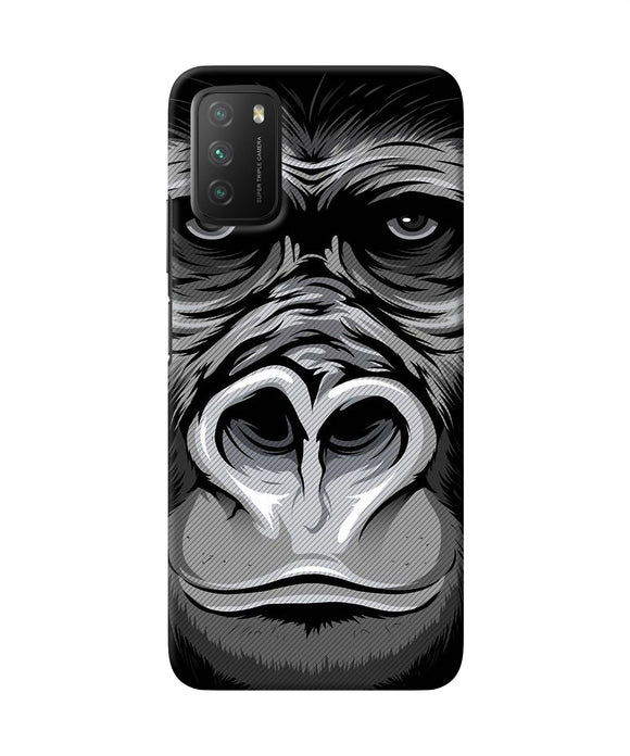Black chimpanzee Poco M3 Back Cover
