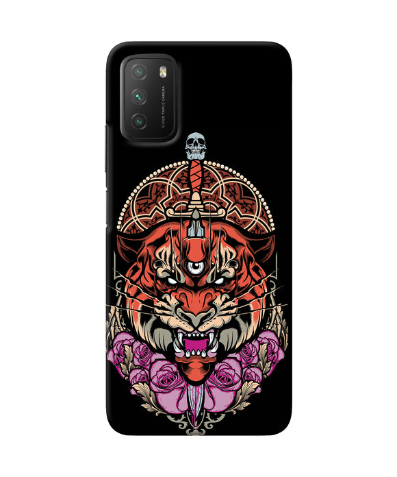 Abstract tiger Poco M3 Back Cover