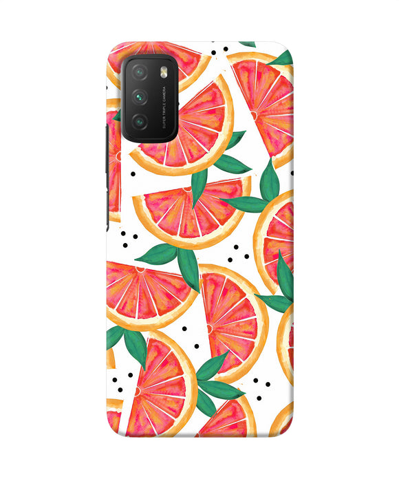 Abstract orange print Poco M3 Back Cover