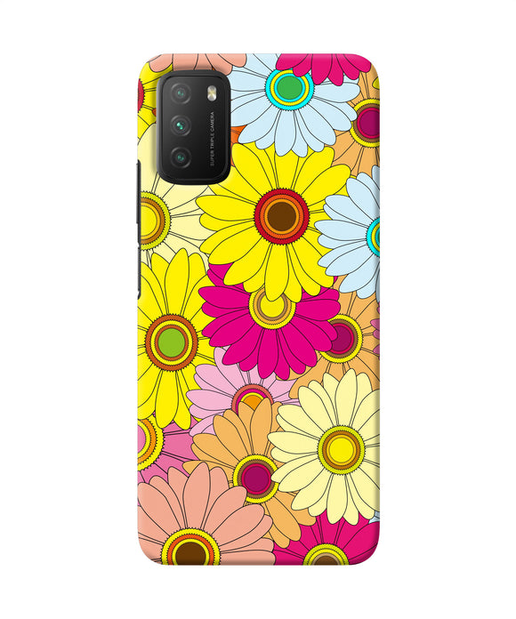 Abstract colorful flowers Poco M3 Back Cover