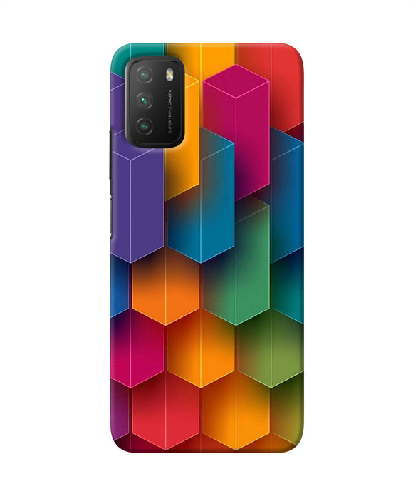 Abstract rectangle print Poco M3 Back Cover