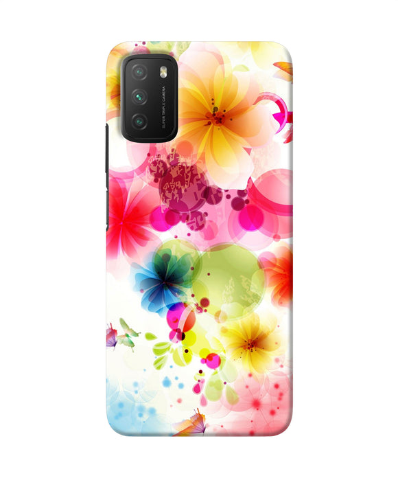 Flowers print Poco M3 Back Cover