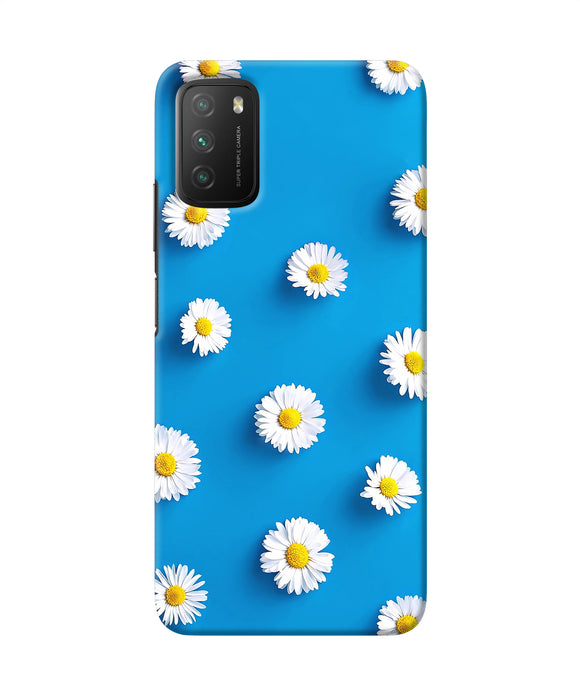 White flowers Poco M3 Back Cover