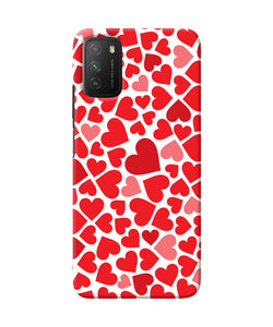 Red heart canvas print Poco M3 Back Cover