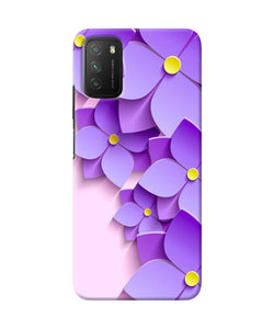 Violet flower craft Poco M3 Back Cover