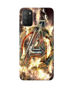 Avengers burning logo Poco M3 Back Cover