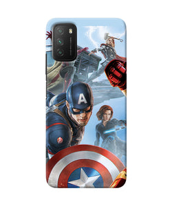 Avengers on the sky Poco M3 Back Cover