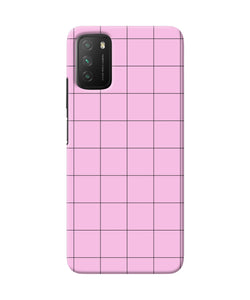 Pink square print Poco M3 Back Cover