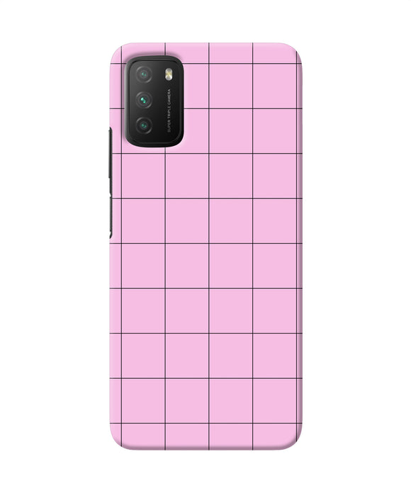 Pink square print Poco M3 Back Cover