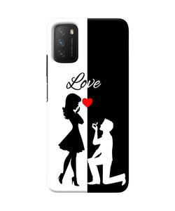 Love propose black and white Poco M3 Back Cover