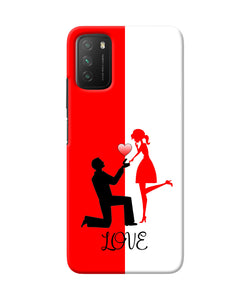 Love propose red and white Poco M3 Back Cover