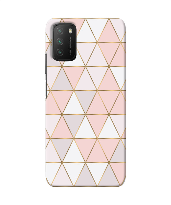 Abstract pink triangle pattern Poco M3 Back Cover