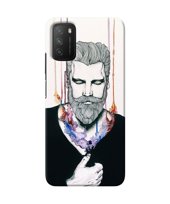 Beard man character Poco M3 Back Cover