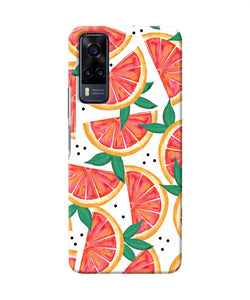 Abstract orange print Vivo Y31 Back Cover