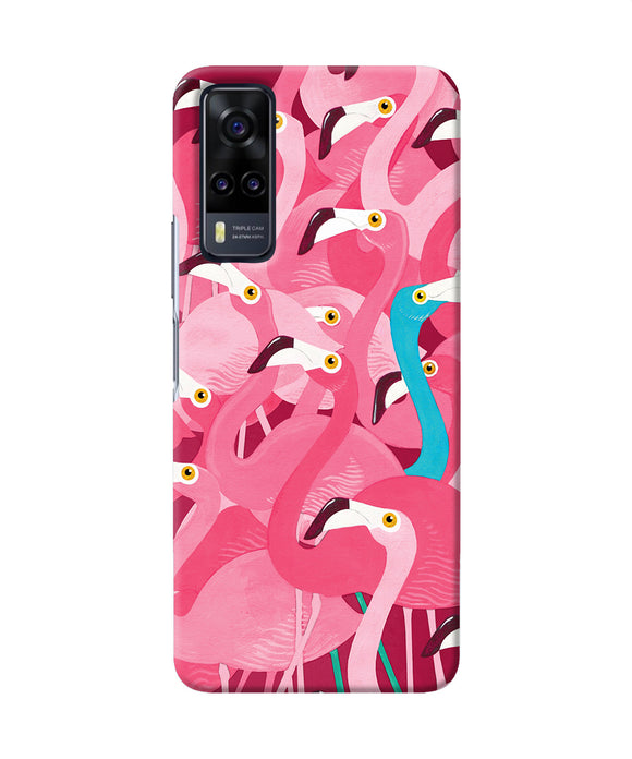 Abstract sheer bird pink print Vivo Y31 Back Cover