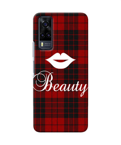 Beauty red square Vivo Y31 Back Cover