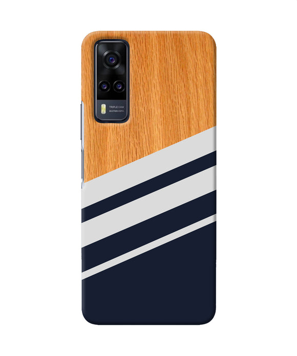 Black and white wooden Vivo Y31 Back Cover