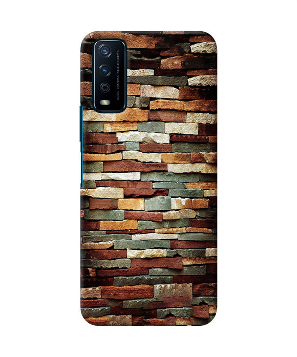 Bricks Pattern Vivo Y12s Back Cover