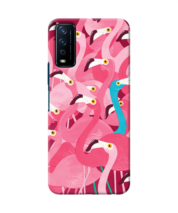 Abstract sheer bird pink print Vivo Y12s Back Cover