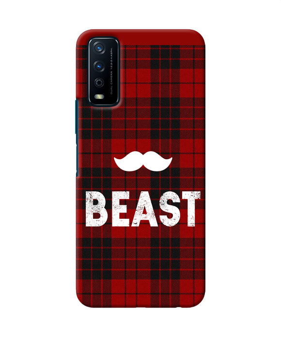 Beast red square Vivo Y12s Back Cover