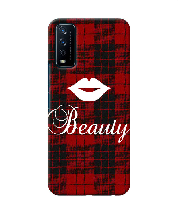 Beauty red square Vivo Y12s Back Cover