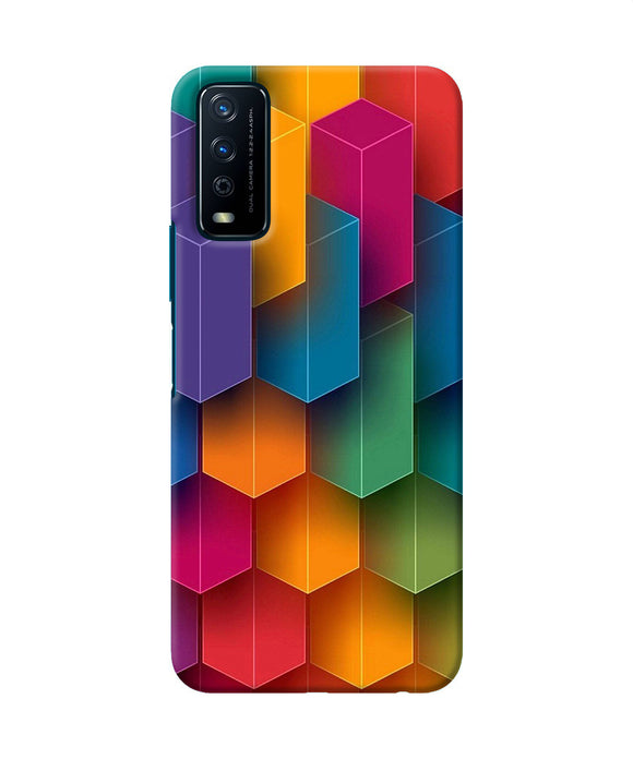 Abstract rectangle print Vivo Y12s Back Cover