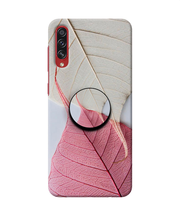 White Pink Leaf Samsung A70s Pop Case