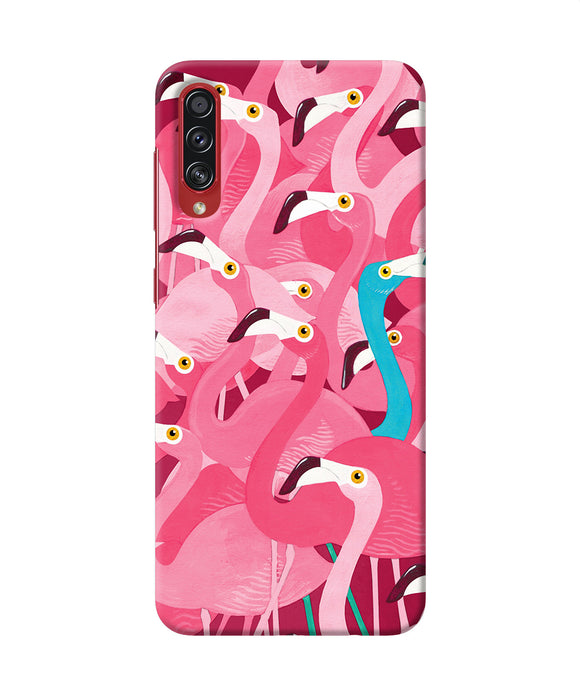Abstract sheer bird pink print Samsung A70s Back Cover