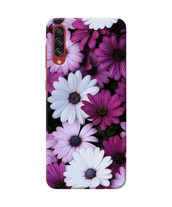 White violet flowers Samsung A70s Back Cover
