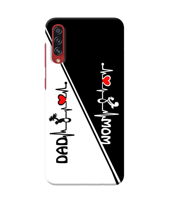 Mom dad heart line black and white Samsung A70s Back Cover