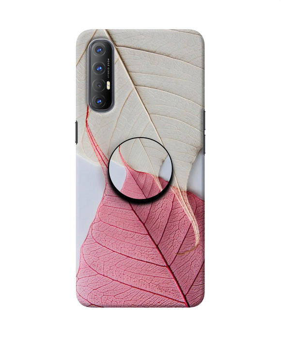 White Pink Leaf Oppo Reno3 Pro Pop Case