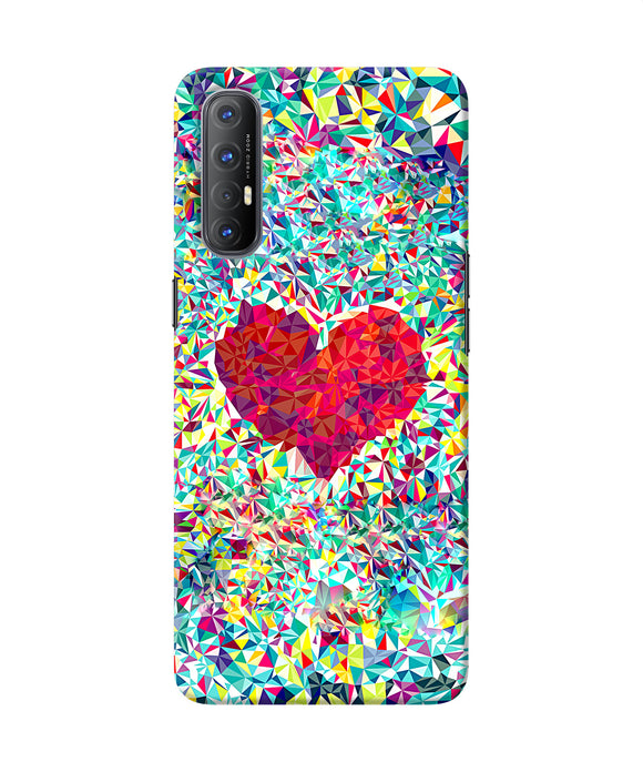 Red heart print Oppo Reno3 Pro Back Cover