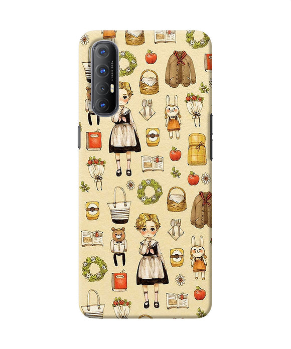 Canvas girl print Oppo Reno3 Pro Back Cover