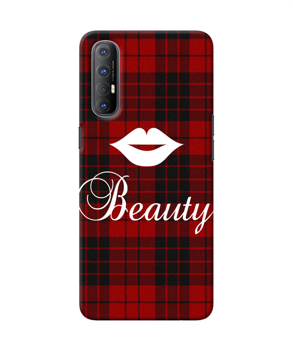 Beauty red square Oppo Reno3 Pro Back Cover