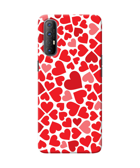Red heart canvas print Oppo Reno3 Pro Back Cover