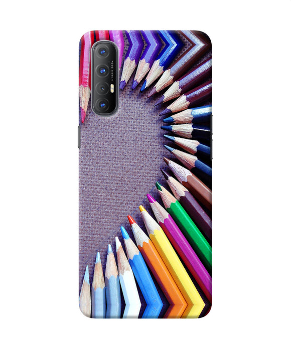 Color pencil half heart Oppo Reno3 Pro Back Cover