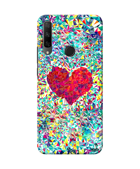 Red heart print Honor 9X Back Cover