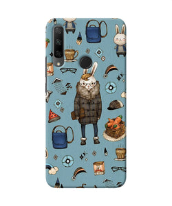 Canvas rabbit print Honor 9X Back Cover