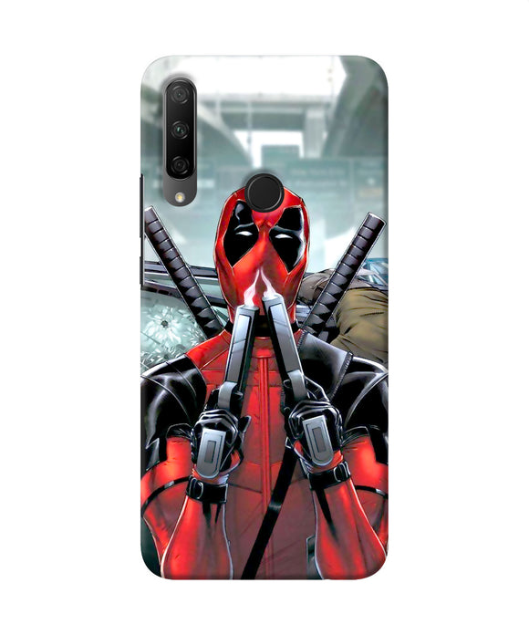 Deadpool with gun Honor 9X Back Cover