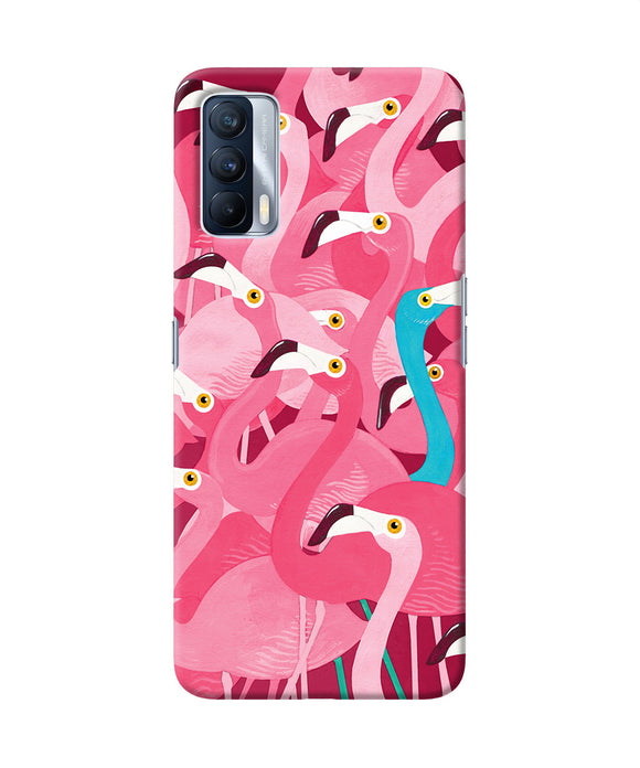 Abstract sheer bird pink print Realme X7 Back Cover