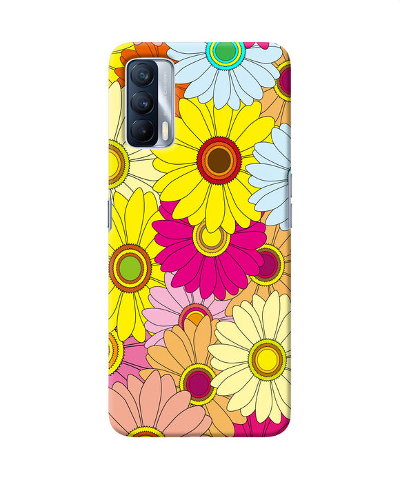 Abstract colorful flowers Realme X7 Back Cover