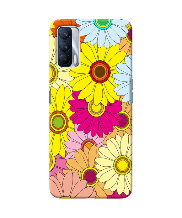 Abstract colorful flowers Realme X7 Back Cover