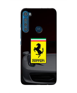 White Ferrari Motorola One Fusion Plus Real 4D Back Cover