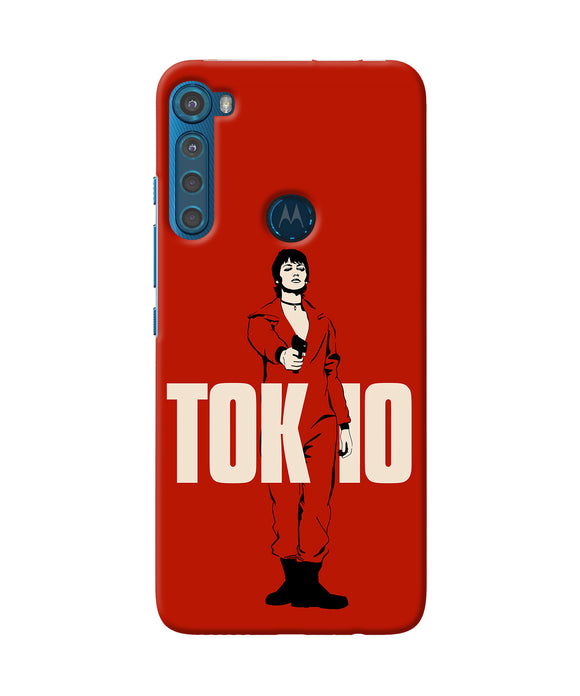 Money Heist Tokyo With Gun Motorola One Fusion Plus Back Cover