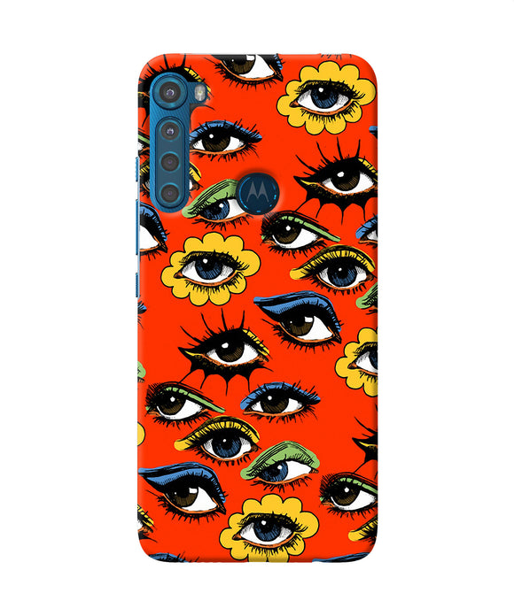 Abstract eyes pattern Motorola One Fusion Plus Back Cover