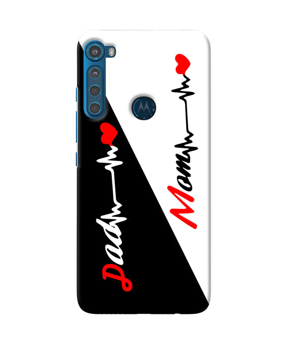 Mom dad heart line Motorola One Fusion Plus Back Cover