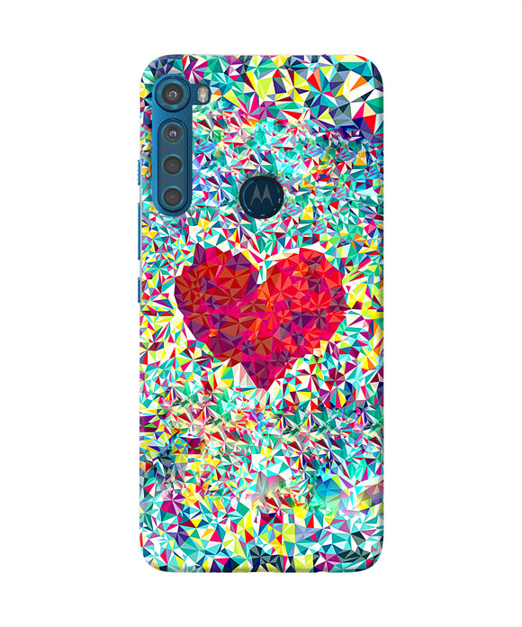 Red heart print Motorola One Fusion Plus Back Cover