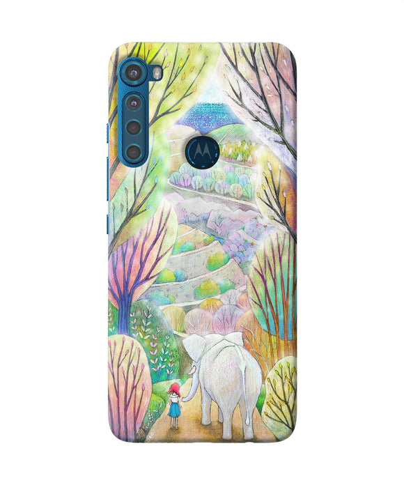 Natual elephant girl Motorola One Fusion Plus Back Cover