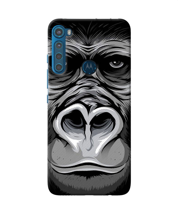 Black chimpanzee Motorola One Fusion Plus Back Cover